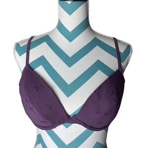 H&M Plum Embroidered Underwire Triangle Bra